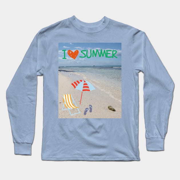 I heart Summer, I love Summer, I ❤ Summer Long Sleeve T-Shirt by Christine aka stine1